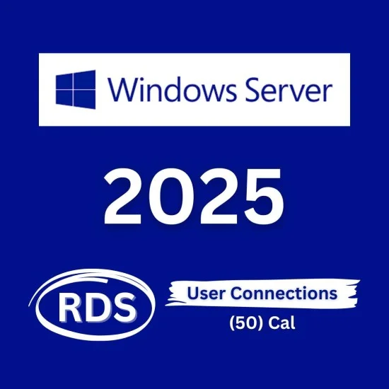 Windows Server 2025 Remote Desktop Services User connections (50) CAL ...